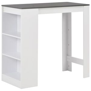 vidaXL Barov&yacute; st&ocirc;l s poličkou biely 110x50x103 cm