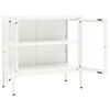 vidaXL Komoda biela 70x35x70 cm oceľ a sklo
