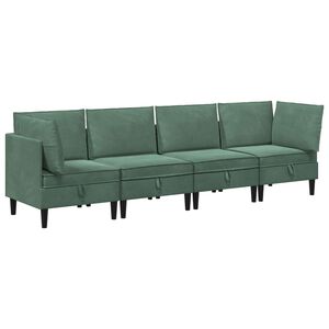 vidaXL S&uacute;prava n&aacute;bytku do ob&yacute;vačky 4 pcs Morsk&aacute; zelen&aacute; Zamat