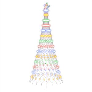 vidaXL LED vianočn&yacute; stromček 250 cm 290 LED Viac farieb Železo Čierna