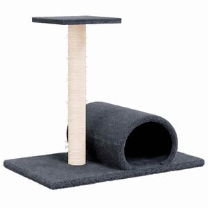 vidaXL &Scaron;krabadlo pre mačky s tunelom tmavosiv&eacute; 60x34,5x50 cm