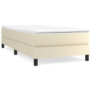 vidaXL Boxspring posteľ s matracom kr&eacute;mov&aacute; 100x200 cm umel&aacute; koža