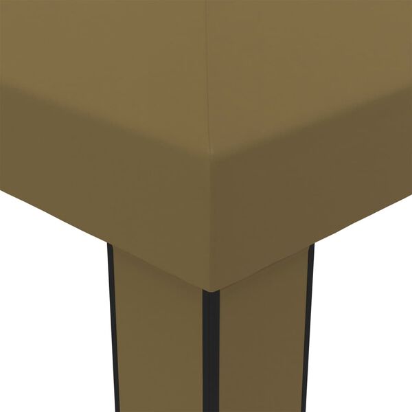 vidaXL Altánok s dvojitou strieškou 3x6 m, sivohnedý 180 g/m²