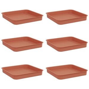vidaXL &Scaron;tvorcov&yacute; kvetinov&yacute; podnos 6 pcs Tehlovo červen&aacute; 15 x 15 x 2 cm