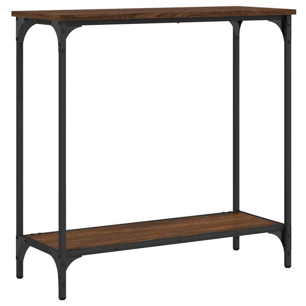 vidaXL Konzolový stolík hnedý dub 75x30,5x75 cm kompozitné drevo