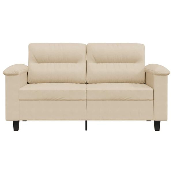 vidaXL 2-miestna pohovka kr&eacute;mov&aacute; 120 cm mikrovl&aacute;kno