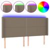 vidaXL Čelo postele s LED sivohned&eacute; 203x16x118/128 cm l&aacute;tka