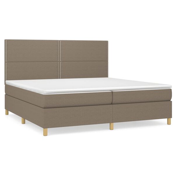 vidaXL Boxspring posteľ s matracom sivohned&yacute; 200x200 cm l&aacute;tka
