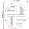 vidaXL Stolov&aacute; doska, t&iacute;kov&yacute; mas&iacute;v, okr&uacute;hla 2,5 cm, 90 cm