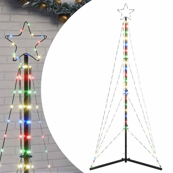 vidaXL LED vianočn&yacute; stromček 363 LED farebn&eacute; 182 cm