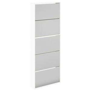 vidaXL Biely botn&iacute;k s 5 zrkadlov&yacute;mi skrinkami, 63x17x169,5 cm