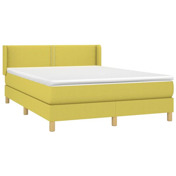 vidaXL Boxspring posteľ s matracom zelen&aacute; 140x190 cm l&aacute;tka