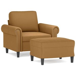vidaXL Kreslo s podnožkou hned&eacute; 60 cm zamat
