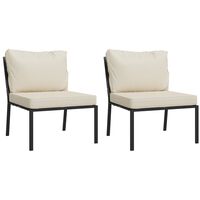 vidaXL Záhradné stoličky s pieskovými vankúšmi 2 ks 60x74x79 cm oceľ