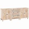 vidaXL Serv&iacute;rovacia skriňa 3 ks 180 x 33,5 x 75 cm mangov&yacute; mas&iacute;v Biela