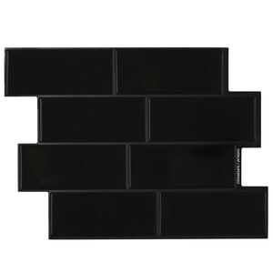 vidaXL Subway dlažba 20 pcs Čierna 29 x 21 cm Polyuret&aacute;n a PET
