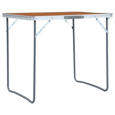 vidaXL Skladací kempingový stôl s kovovým rámom 80x60 cm