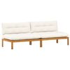 vidaXL Jednotka stredn&eacute;ho gauča 2 Kus Pr&iacute;rodn&aacute; a kr&eacute;movo biela