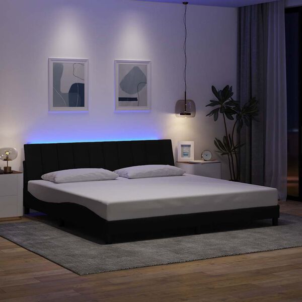 vidaXL R&aacute;m postele bez matraca Hanko čierny 200x200 cm l&aacute;tka