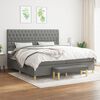 vidaXL Boxspring posteľ s matracom tmavosiv&aacute; 200x200 cm l&aacute;tka