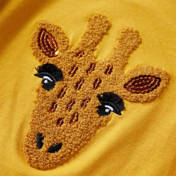 Detské tričko s dlhými rukávmi tmavookrové 128