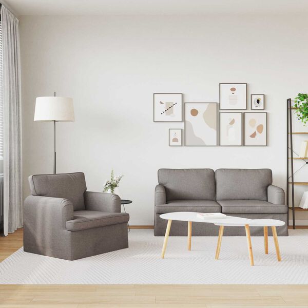 vidaXL Sada pohoviek 2 pcs Sivohned&aacute; 162 x 80 x 85 cm l&aacute;tka