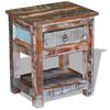 vidaXL Pr&iacute;ručn&yacute; stol&iacute;k s 1 z&aacute;suvkou, recyklovan&yacute; mas&iacute;v 43x33x51 cm