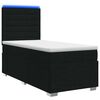 vidaXL LED boxspring posteľ s matracom Čierna 90 x 200 cm L&aacute;tka