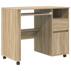 vidaXL St&ocirc;l na kolieskach Sonoma dub Kompozitn&eacute; drevo 91 x 50 x 77 cm
