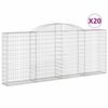 vidaXL Obl&uacute;kov&eacute; gabionov&eacute; ko&scaron;e 20 ks 300x30x120/140 cm pozink. železo