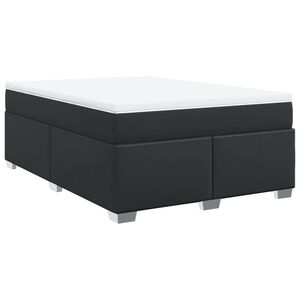 vidaXL Boxspring posteľ s matracom čierny 140x190 cm umel&aacute; koža