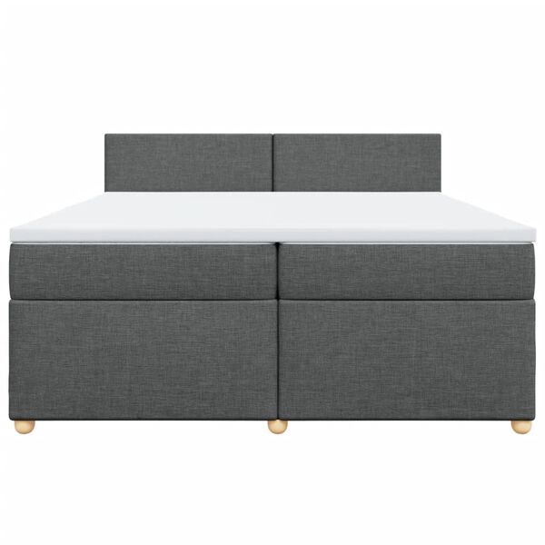 vidaXL Boxspring posteľ s matracom tmavosiv&aacute; 200x200 cm l&aacute;tka