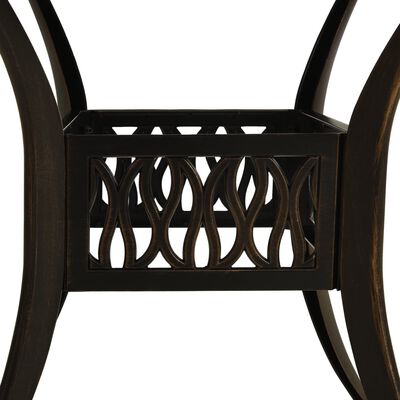 vidaXL Záhradný stôl bronzový 90x90x74 cm liaty hliník