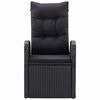 vidaXL Záhradná jedálenská súprava s vankúšom 11 pcs Čierna Poly ratan
