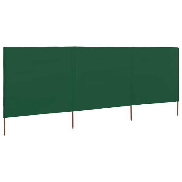 vidaXL 3-panelová zábrana proti vetru zelená 400x120 cm látková