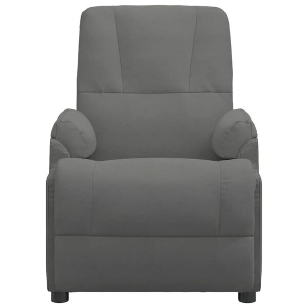 vidaXL Elektrické masážne kreslo, tmavosivé, umelý semiš