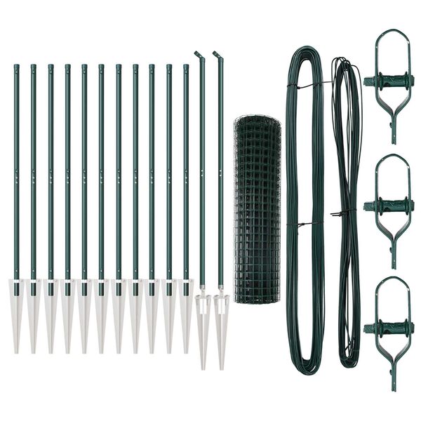 vidaXL Plot s podperou Zelen&aacute; 1 x 25 m Ocel a PVC