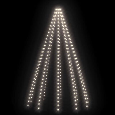 vidaXL Svetelná sieť na vianočný stromček 300 LED, studená biela 300cm