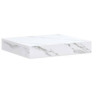 vidaXL Stenn&aacute; polica Biely mramor 23 x 23,5 x 4 cm Kompozitn&eacute; drevo