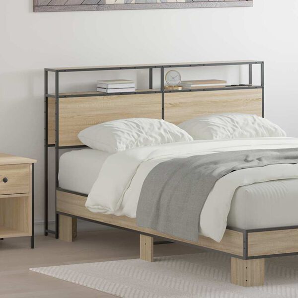 vidaXL &Uacute;ložn&eacute; čelo s poličkou dub sonoma 120 cm Kompozitn&eacute; drevo