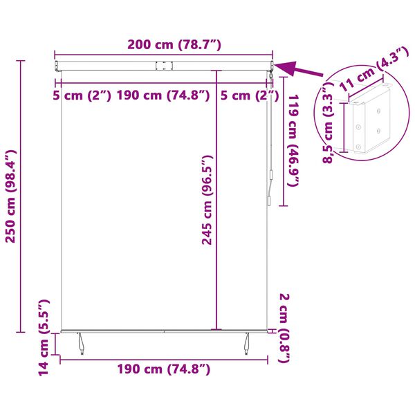 vidaXL Roleta so z&aacute;clonami Žlt&aacute; a modr&aacute; 200 x 250 cm Textil a hlin&iacute;k
