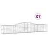 vidaXL Obl&uacute;kov&yacute; gabionov&yacute; k&ocirc;&scaron; 7 ks 400x50x60/80 cm pozinkovan&eacute; železo