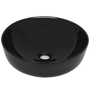 vidaXL Um&yacute;vadlo keramick&eacute; okr&uacute;hle čierne 41,5x13,5 cm