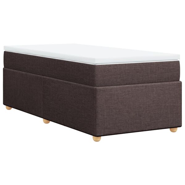 vidaXL Boxspring posteľ s matracom tmavohned&aacute; 100x200 cm l&aacute;tka
