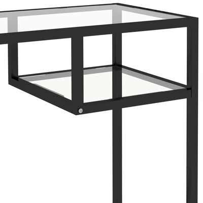 vidaXL Počítačový stôl, priehľadný 100x36x74 cm, sklo