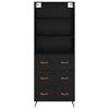 vidaXL Highboard Čierny dub 69,5 x 34 x 180 cm Kompozitn&eacute; drevo