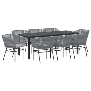 vidaXL Z&aacute;hradn&yacute; jed&aacute;lensk&yacute; set s vank&uacute;&scaron;om 9 pcs Siv&aacute;