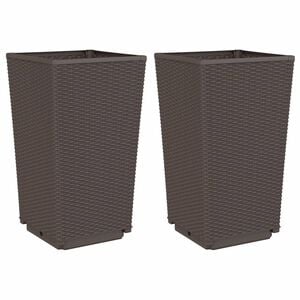 vidaXL Z&aacute;hradn&eacute; kvetin&aacute;če 2 ks, hned&eacute; 32,5x32,5x57 cm, PP