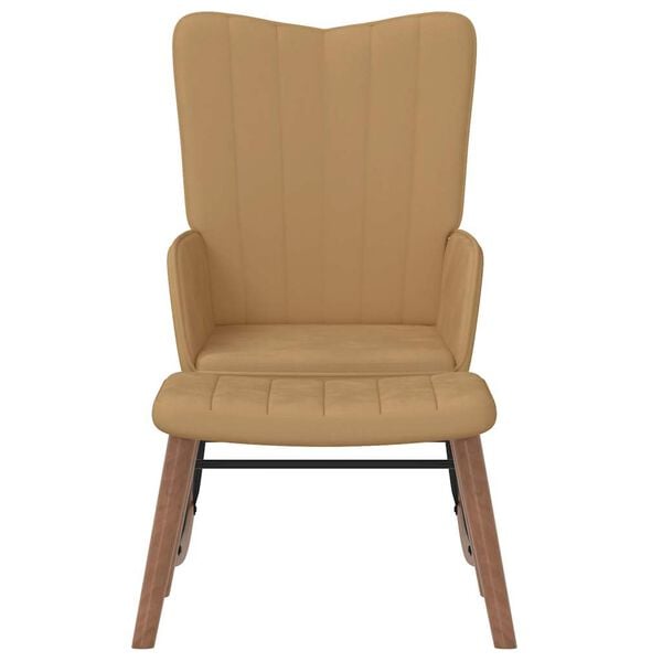 vidaXL Hojdacie kreslo s podnožkou, hned&eacute;, zamat