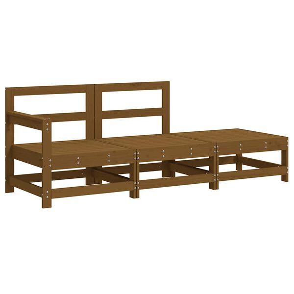 vidaXL 3-dielna záhradná sedacia súprava s vankúšmi medová masív